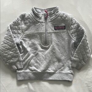 Vineyard Vines Gray Sweatshirt with Pink Logo Embroidery